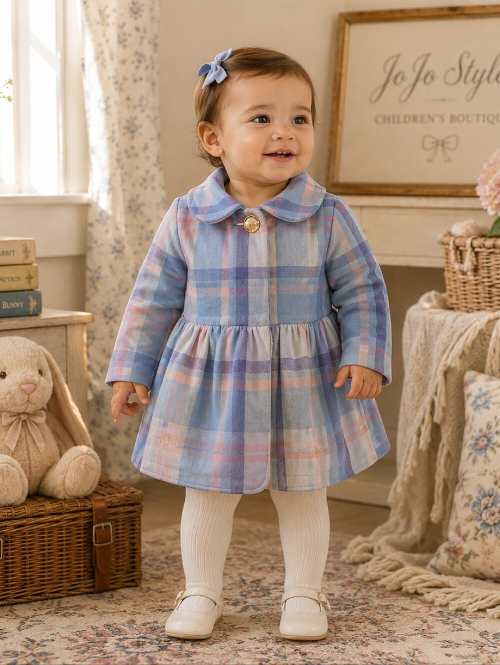The Beaufort Bonnet Company Pippa Peacoat 12/18M NWT Plaid 💕